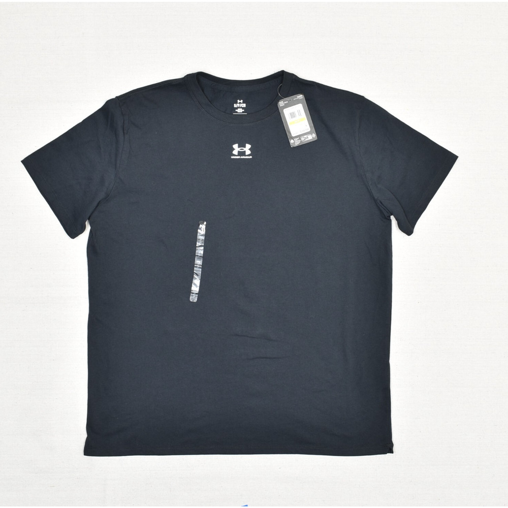 NEW Under Armour Women's T Shirt Crew Cotton Blend Black Size S Campus Oversize